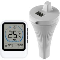 Thermomètre de piscine numérique flottant avec affichage LCD, thermomètre flottant sans fil, IP67, Thermomètre d'eau pour piscines, jacuzzi, spa