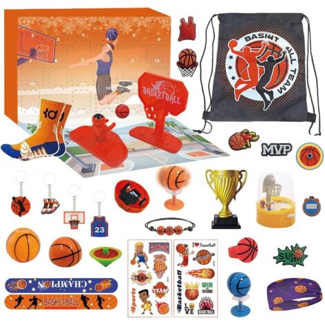 Calendrier de l'Avent de Noël – Kit d'accessoires de basketball de 24 jours, kit de basketball à monter soi-même, pour apprendre, se développer et s'amuser en famille, pour les adolescentes (1/5)