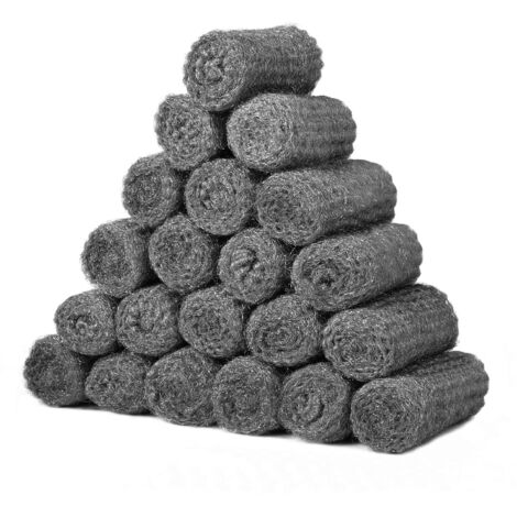 Lot de 20 Bobines de Laine d'Acier Grade 0000, Polissage Acier Laine Idéal pour le Nettoyage, le Polissage, l'Entretien et la Finition du Bois, du Verre