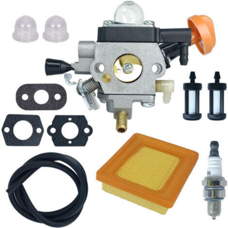 FS91 Carburateur pour Stihl FS91 FS91R FS111 FS89 HT102 HT103 FC91 FC96 KM91 KM91R KM111 FC11 avec  filtre à air, bougie, tuyau d'huile, joint, poire de démarrage, filtre à carburant (1/4)