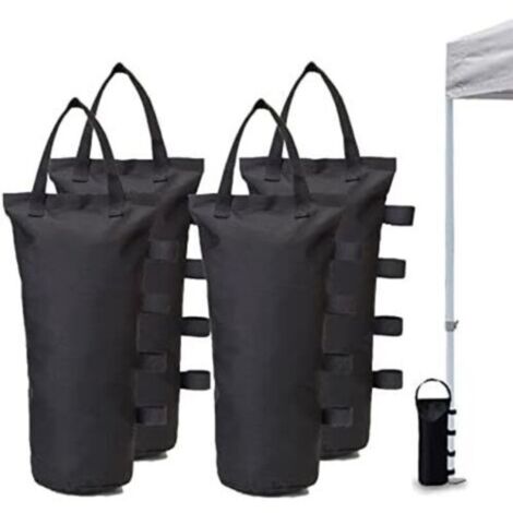 Lot De 4 Sacs De Lestage, Poids De Jambes Pour Tente Pop-Up, Poids De Tonnelle, Poids De Tonnelle, Lesté Pour Tonnelle, Parasol De Terrasse, Noir (1/5)