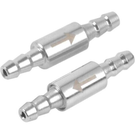 Lot de 2 clapets anti-retour en acier inoxydable pour aquarium de 3,6 mm, tuyau d'air et système de CO2, convient pour tuyaux d'air de 4 à 6 mm (1/5)