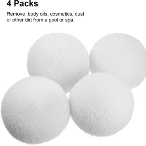 Boules filtrantes flottantes pour piscine, boules absorbantes d'huile réutilisables de 7,6 cm (3 pouces), lavables, lot de 4 (1/4)