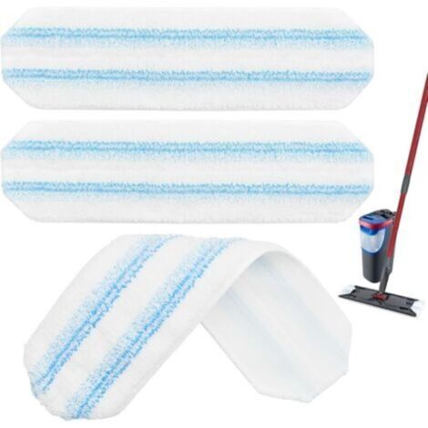 Lot de 2 Pads Compatibles Vileda H2Pro et O-Cedar - Têtes de Rechange en Microfibre pour Balai à Essorage, Lot de 2 Pièces Lavables et Réutilisables (1/4)