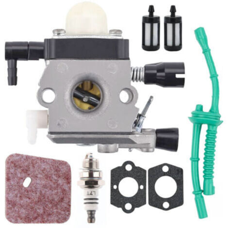 Kit Carburateur pour Stihl FS38 FS45 FS46 FS55 HS45 HK45 KM55 FC55 Débroussailleuse, ADEFOL Carburateur avec Joints + Bougie + Filtre à Air + Filtre Pièces de Rechange Accessoire (1/4)