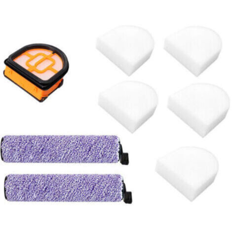 1 ensemble d'accessoires d'aspirateur, accessoires de brosse de sol Shark, adaptés aux accessoires d'aspirateur AW201 WD201 WD101 WD100 (2 brosse à rouleau + 1 filtres + 5 cotons filtrants ) (1/5)