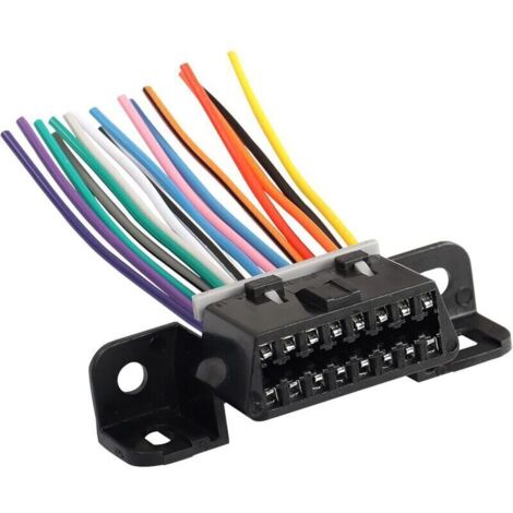 Câble d'extension de connecteur femelle OBD2 16 broches, faisceau de câbles fixe OBD2, connecteur de tableau de bord, câble de connexion électronique de voiture, couleur pour diagnostic automobile - 1 (1/4)