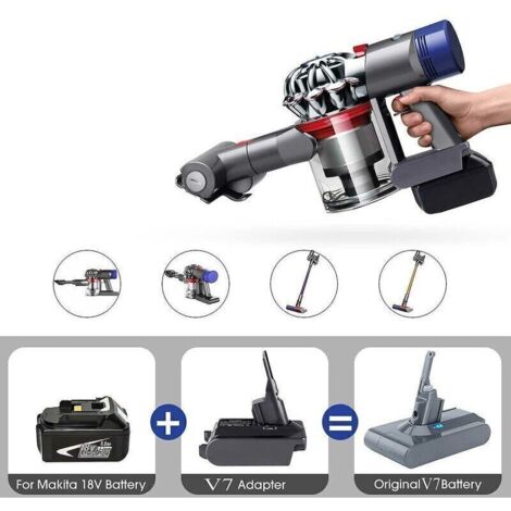 Convertisseur d'adaptateur de batterie au lithium Makita Lxt 18 V vers les aspirateurs de la série Dyson V7,de (1/4)