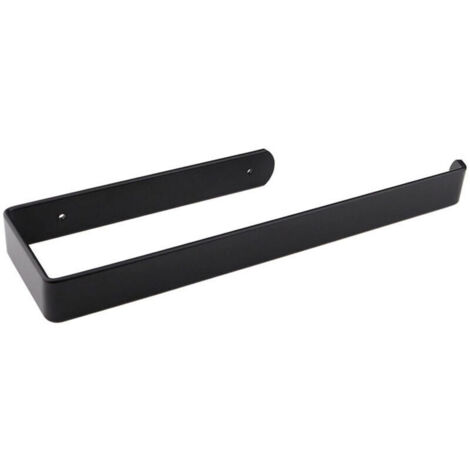 Porte Serviette Auto-Adhésif ou percé, Imperméable et antirouille pour Cuisine, en Aluminium, Convient aux Serviettes, Rouleaux, Papier Toilette(Noir (1/4)