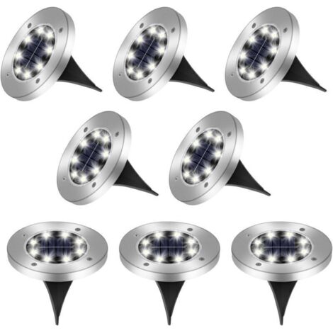 Lampe solaire exterieur, lumiere solaire exterieur 8 Pièces, lampe solaire exterieur jardin 8LED, spot solaire exterieur IP65 Étanche, lampe solaire exterieur decorative Pour Chemin Terrasse.. (1/4)