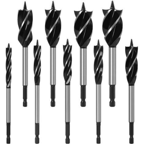 9 Pièces Professionnel Foret à Bois Professionnel Mèche à Tarière Mèches Hélicoïdale Set pour le Travail du Bois(10mm,12mm,14mm,16mm,20mm,22mm,25mm,32mm,35 mm)