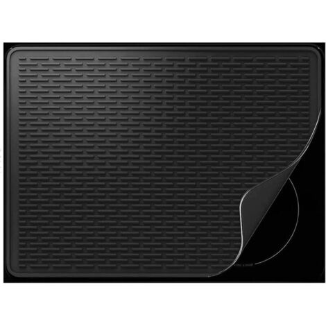 Couvercle de plaque de cuisson en silicone, 71 x 50 cm, pour plaque en verre céramique et induction,（Noir） (1/4)