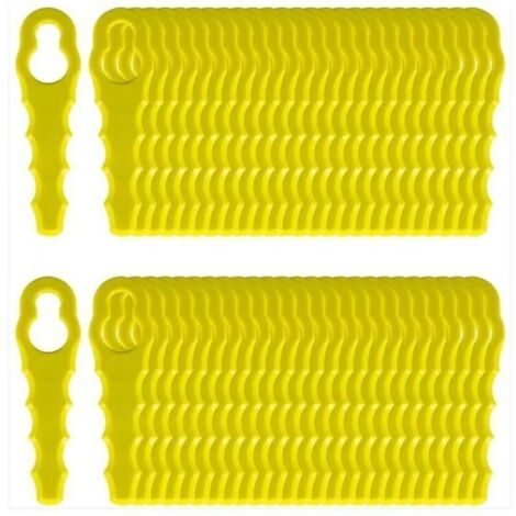 Lot de 100 Lames de Rechange compatible pour Ryobi Coupe Bordure, Têtes Double Lames Dentelées RAC155 RAC157 RAC158.. (1/4)