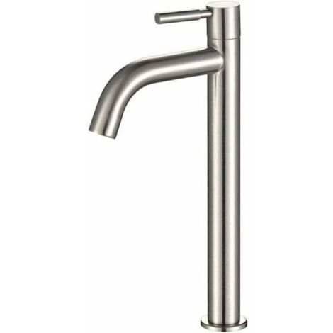 Robinet de lavabo en acier inoxydable, levier unique, eau froide - Robinet de salle de bain Lavabo Levier unique en acier inoxydable, (1/4)