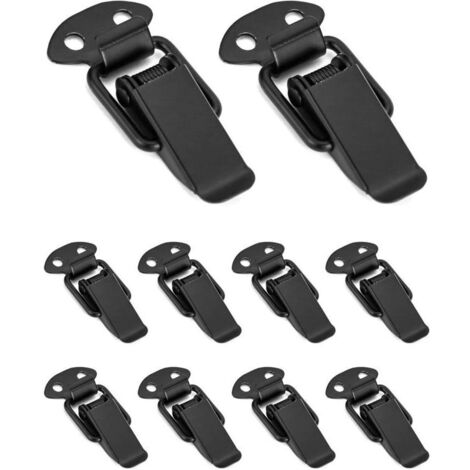 10 Pièces Loquet à Ressort Bascule Acier Inoxydable, fermeture à levier, Loquet à Bascule,fermoir, pour coffre à outils boîte de rangement (1/4)