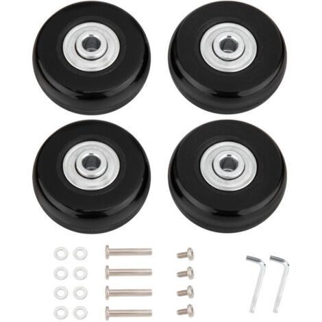 Roues de Valise OD 45 x 18mm, 4 Pièces Rouleaux de Rechange en Caoutchouc Roues de Rechange Pièces de Rechange Kit de Réparation pour Valises (1/4)