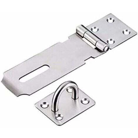 Moraillon de Cadenas en Acier Inoxydable, Heavy Duty Moraillon et Agrafe avec Vis, Fermoir de Porte Verrou de Porte Hangar Loquet Cadenas Agrafe (1/4)
