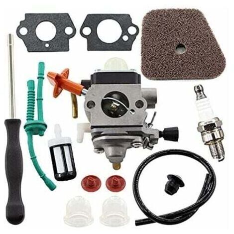 Kit de Carburateur pour Tronçonneuses Stihl FS87 FS90 FS100 FS110 FS130 HL95 HL100 HT100 HT101 KM90 KM100 KM110 SP90, Inclus Filtre à Air et Tuyau à Essence.-INHHUB (1/5)