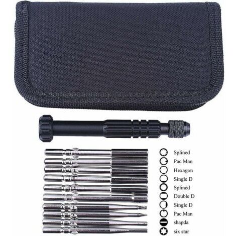 10 Pièces Outil de Réglage de Carburateur Tournevis Kit avec Poignée en Métal Sac de Transport d'Outils pour Poulan Artisan 2 Cycles Petit Moteur (1/4)