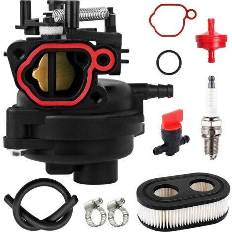 Kit carburateur 799584 compatible avec les tondeuses à gazon Briggs & Stratton 594058 , 594057 , 592361 et 594529 , 163 cc , pour Troy Bilt TB110 , TB200 , 103M02 , 09 , P702 , 550EX , 625EX , 675EX , (1/4)