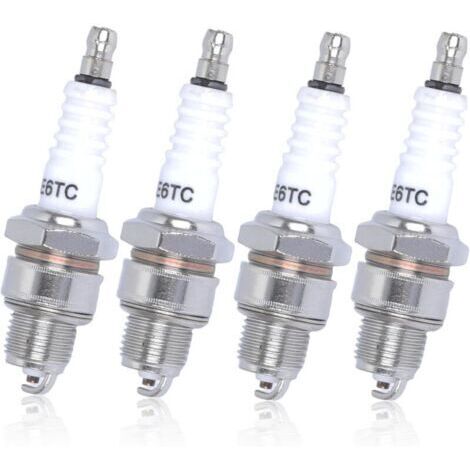 4 Pièces Bougies d'allumage E6TC pour PW50 PW80 PW60 LT50 LT80,Remplacement pour 50cc 70cc 90cc 110cc ATV 4 Wheeler Quad Cyclomoteur Scooter Kart Dirt Bike (1/4)