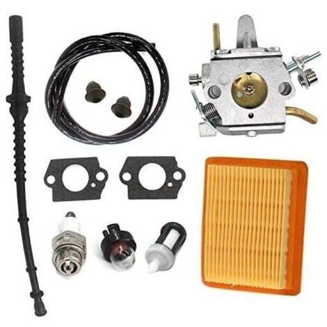 Carburateur avec filtre à air et conduite d'essence pour débroussailleuse Stihl FS400, FS450, FS480 SP400 et SP450. Remplace les modèles Zama C1Q-S34H, 4128 120 0651 et 4134 141 0300. (1/4)