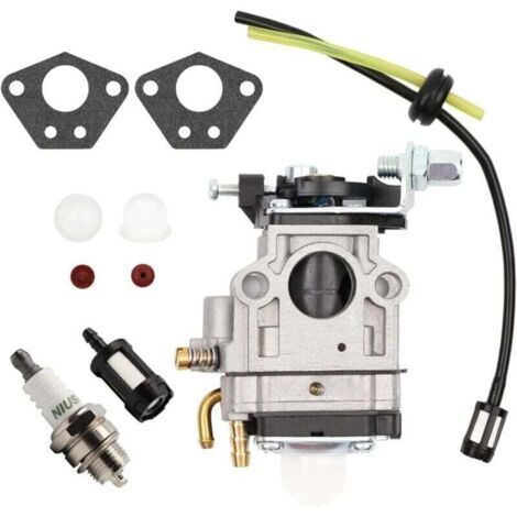 Kit carburateur pour débroussailleuses 52 cm³, 49 cm³ et 43 cm³. Comprend un joint, un tuyau, une bougie et un filtre à carburant. Carburateur pour débroussailleuses. (1/4)