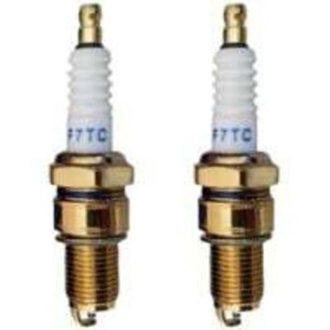 Bougie D'allumage,Bougies D'allumage en Métal,Bougie D'allumage à Électrode,Bougie D'allumage en Métal à Électrode,Bougie Moteur,Bougie Tondeuse a Gazon,F7TC Bougie D'allumage 2 Pièces (1/4)