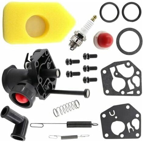 Kit carburateur pour tondeuse à gazon Briggs & Stratton – Remplacement 498809, 498809A, 494406 – Filtre à air et ressorts inclus (1/4)