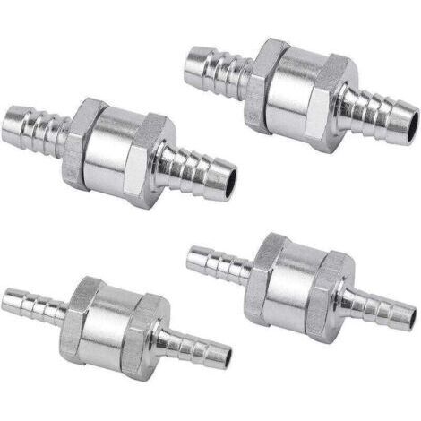 Set de 4 Clapet Anti-retour Gasoil 6/8/10/12mm, Valve à Carburant en Alliage d'aluminium avec Flèche pour pour Essence Diesel Voiture Bateau Moto (1/4)