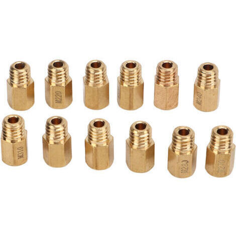 12 pièces/set de kit de gicleur principal de carburateur en laiton hexagonale pour Mikuni VM, TM, TMX 210‑320 (1/5)