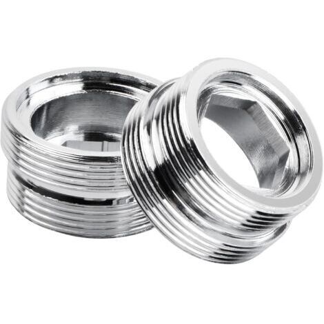 Lot de 2 adaptateurs filetés pour robinet de cuisine, métal, aluminium mâle, connecteur d'aérateur pour robinet d'évier et purificateur d'eau (M20-M22) (1/5)