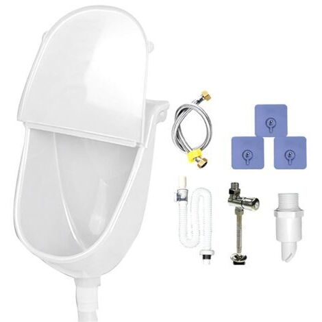 Urinoir mural avec couvercle, urinoir de salle de bain avec couvercle, anti-fuite, toilettes réglables avec tuyau pour dortoir, camping, garage, arrière-cour, maison