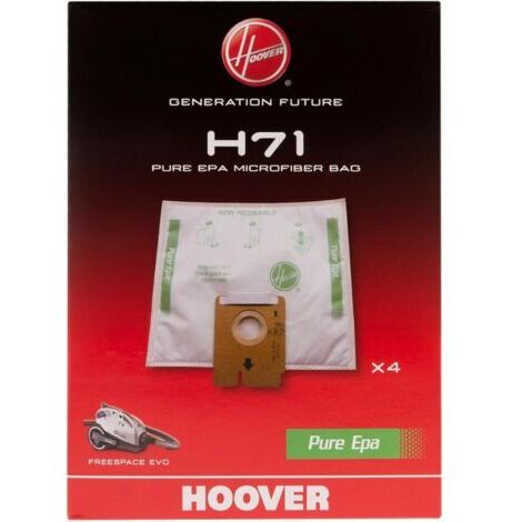 H71 Sacs pour Aspirateurs , Compatibles avec l’Aspirateur Traîneau Freespace Evo, sacs d'origine en microfibre, pure EPA, paquet de 4 sacs