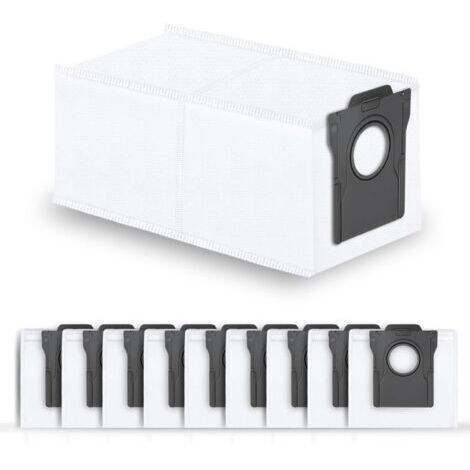 10 Sacs à Poussière de Rechange 3,2L pour Robot Aspirateurs Dreame L10s Ultra Gen 2/Gen 3, X30/X40/X50/Aqua10 Ultra, L10s/L40s/L50s Pro Ultra, L40/L50 Ultra AE, pour Mova E30/V50/E40/Z50/Z60/P50 Ultra