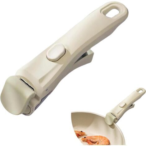 Poignée Amovible Universelle Pour Poêles, Poignée Amovible Mastrad,Remplacement Antidérapant Poignée Pour Casseroles Et Poêles,Pince Ergonomique Pour Ustensiles De Supporte 10kg (blanc-1pc)