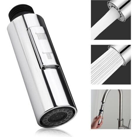 2 Modes Douchette Robinet Cuisine, G1/2 Robinet Pulvérisateur Extractible, Tête Douchette Evier Cuisine, Convient pour évier de Cuisine et Robinet de Douche Extractible Avec Finition Chromée (1/5)