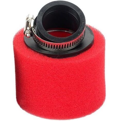 Filtre à air droit en mousse rouge 45 mm pour carburateur Mikuni 28 mm et Molkt 26 mm, lavable et réutilisable pour moto tout-terrain (1/5)