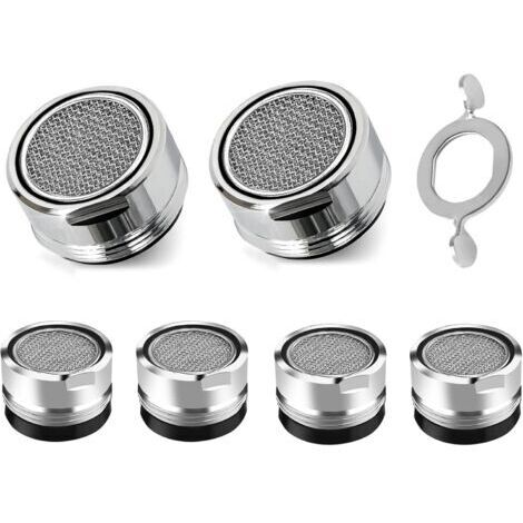 Mousseur Robinet Cuisine, Lot De Six Embout Mitigeur Lavabo Salle De Bain À Visser M24 Economiseur Aérateur D'eau Pour Faucet, Économiseur Aerateur Robinets Anti Calcaire (1/5)