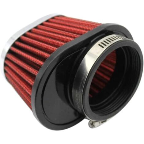 Filtre à air universel rond conique for voiture et moto, 51 mm (2 pouces), rouge (1 pièce) (1/4)