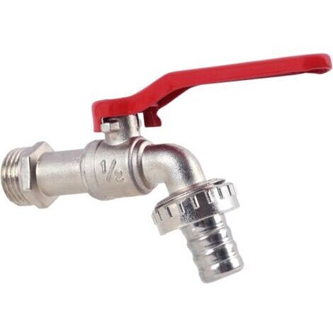 Robinet Exterieur Jardin 1/2, Robinet Antigel, Entrée 1/2 Pouce et Sortie 3/4 Pouce, Robinet pour Réservoir d'Eau, Robinet Étanche en Laiton, pour Arrosage, Machine à Laver, Connexions Extérieures (1/5)