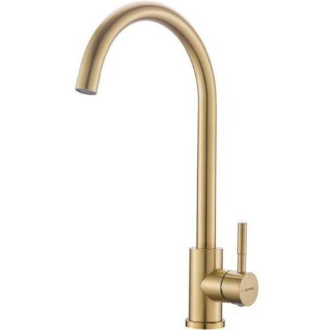G4008Y - Robinet de cuisine, Mitigeur Cuisine à poignée unique, rotation à 360 degrés, 2 modes de sortie d'eau, Robinet Mitigeur Cuisine chaud et froid en acier inoxydable, Or