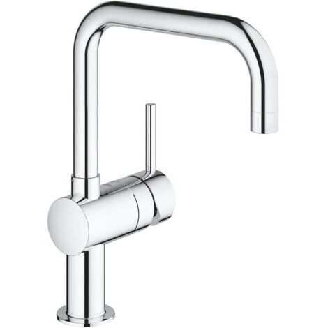 Robinet de cuisine évier Minta, installation et nettoyage facile, robinet avec conduit sans plomb et nickel, chromé, 32488000 (Import Allemagne) (1/5)