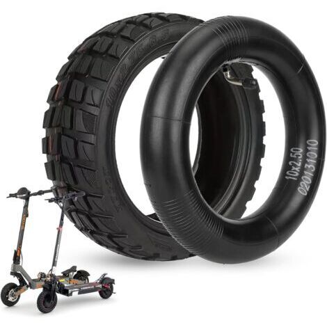 Pneu Tubeless 10X2.75-6.5 Pour Trottinette Electrique Urbanglide eCross Pro 2/Pro Boost, Kukirin G2 Master/Kukirin G3/Dualtron 3/Smartgyro Speedway/Rockway (1Pneu et 1Chambre à air)