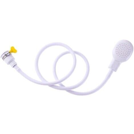 Fixation pour robinet de bain, tuyau de douche avec collier de serrage réglable DN15, pulvérisateur en caoutchouc léger pour la maison, les voyages, longueur 2,2 m, blanc (2,2 m) (1/5)