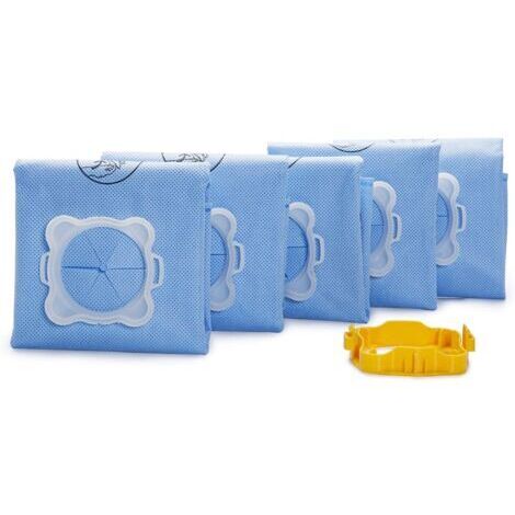 Lot de 5 sacs Wonderbag Original, Compatibles avec des aspirateurs traineaux, Adapteur breveté universel, Très résistants, Haut pouvoir filtrant WB406120 Bleu (1/5)