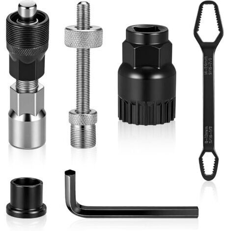 Extracteur Manivelle Velo, Outil pour Pédalier de Vélo, Ensemble d'outils pour Pédalier et Extracteur de Manivelle, Clé de 16 mm pour Retirer Les Manivelles de Vélo (1/5)