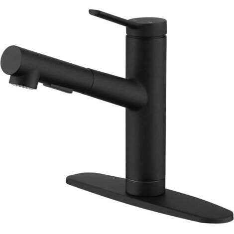 Robinets de bar de cuisine, robinet d'évier de cuisine noir, pulvérisateur extractible utilitaire, petite barre humide, trou de poignée unique, évier commercial moderne pour camping-car, robinet