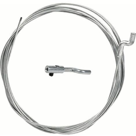 Kit de Réparation de Câble de Gaz Universel Ø1.5mm x 2.5m - Avec Embout et Serre-câble en Z pour Tondeuse, Débroussailleuse, Motoculteur