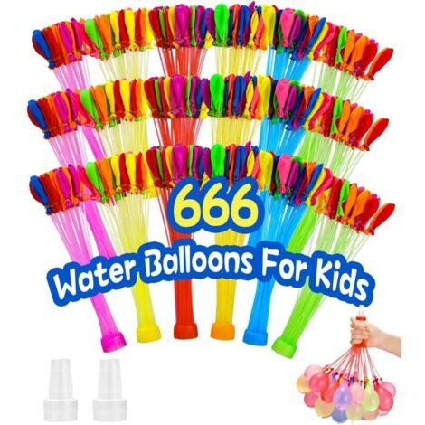 Ballons à eau, paquet de 666 bombes à eau pour enfants, ballons à eau auto-scellants, fête d'été, combat aquatique, jouets de jardin et de plage pour enfants et adultes (1/5)